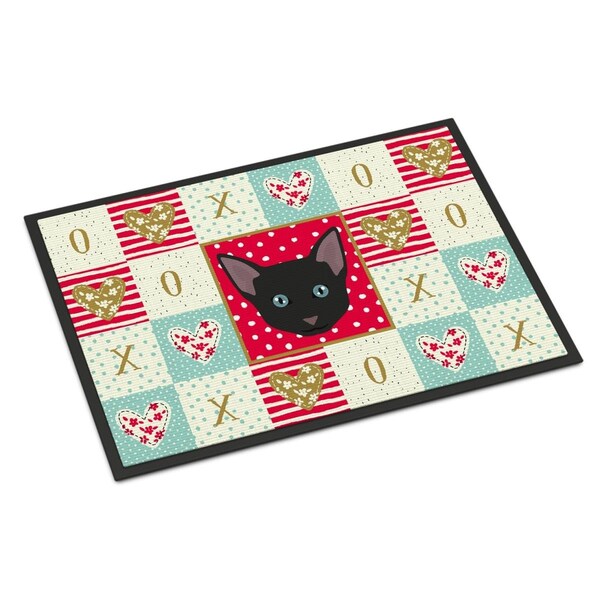 Carolines Treasures 24 x 36 in. Russian White Black Cat Love Indoor or Outdoor Mat CK5155JMAT - main
